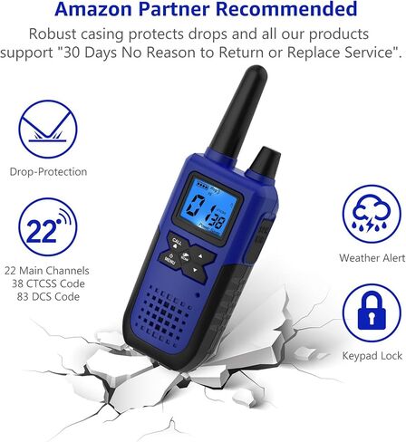 Topsung 3 Walkie Talkies Rechargeable Adults Long Range with Earpieces NOAA in Kuwait