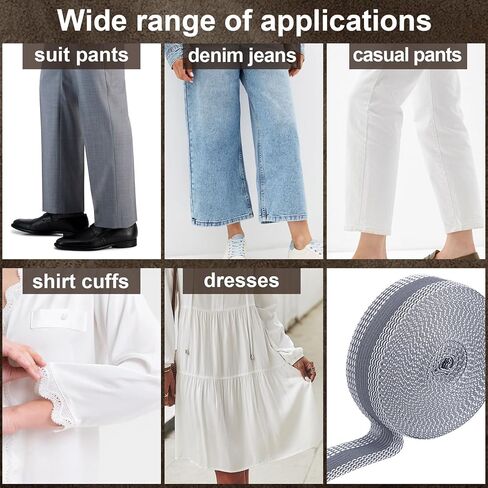 11 Yard Iron-on Instant Hem Tape, Adhesive Tape Iron on, Adhesive Fabric Hemming Tape for Pants, Jeans, Clothes (Black, 1 Roll) in Kuwait