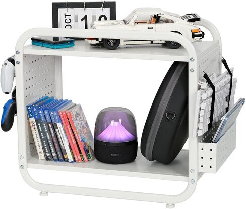 PLKOW Compact Video Game Storage Organizer, Xbox Stand Organizer for Consoles, Controllers, Headphones Xbox/PS5/PS4/Switch Accessories, Video Game Storage Rack, Black - A Great Gift for Gamers in Saudi Arabia