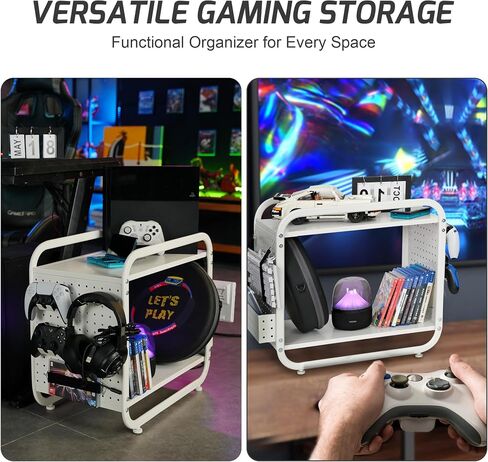 PLKOW Compact Video Game Storage Organizer, Xbox Stand Organizer for Consoles, Controllers, Headphones Xbox/PS5/PS4/Switch Accessories, Video Game Storage Rack, Black - A Great Gift for Gamers in Saudi Arabia