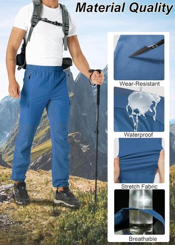 Mens Hiking Pants Cargo Sweatpant with Zipper Pocket Stretch Lightweight Trousers Jogger Pant for Travel in Saudi Arabia