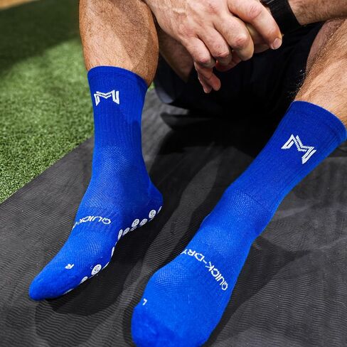 EMPULSE SPORTS Anti-Slip Grip Socks- Ideal for Soccer,Football,Gym,Basketball,Yoga & More - Unisex, Sizes 7-12 US, Blue in Saudi Arabia