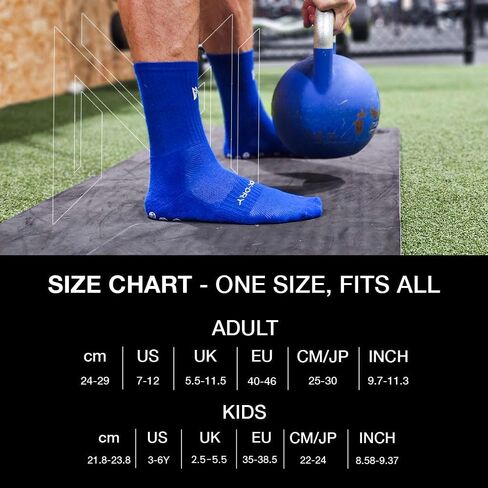 EMPULSE SPORTS Anti-Slip Grip Socks- Ideal for Soccer,Football,Gym,Basketball,Yoga & More - Unisex, Sizes 7-12 US, Blue in Saudi Arabia
