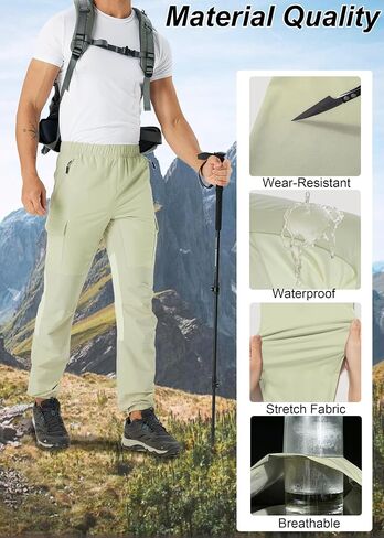Mens Hiking Pants Cargo Sweatpant with Zipper Pocket Stretch Lightweight Trousers Jogger Pant for Travel in Saudi Arabia