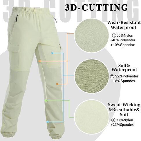 Mens Hiking Pants Cargo Sweatpant with Zipper Pocket Stretch Lightweight Trousers Jogger Pant for Travel in Saudi Arabia