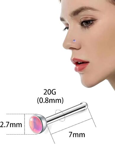 20G Nose Stud for Women Men Stainless Steel L Shape Nostril Ring Nose Screw Studs Bone Pin Piercing Jewelry in Saudi Arabia