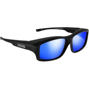 Yamba X-Large Polarized Over Sunglasses ; Satin Black & Polarvue Blue M