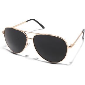 ShadyVEU Oversized Super Dark Fashion Designer Aviator Metal UV400 Mens Womens Sunglasses