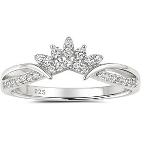 Wuziwen 925 Sterling Silver Wedding Bands for Women Curved Eternity Anniversary Rings for Her Cubic Zirconia