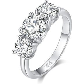 SecreTalk 2ct Moissanite Engagement Wedding Ring for Women, 925 Sterling Silver D Color VVS Promise Ring with Certificate of Authenticity