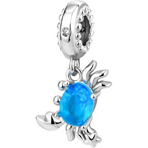 925 Sterling Silver Charms For Bracelets And Necklaces Crab Lucky Dangle Pendants Rhinestone Pandora Beads Jewelry Gift for Women