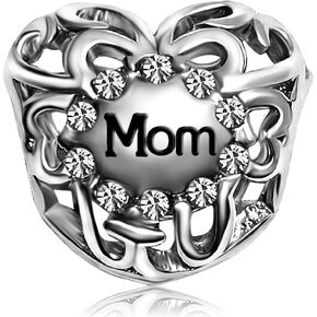 Mother Mom Mommy Heart Love Birthday Birthstone Womens Beads Charms For Bracelets Son Daughter Sister Brother Jewelry in Kuwait
