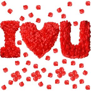 1000 Pieces Red Artificial Silk Rose Petals, Red Artificial Silk Rose Petals Flower Decoration for Valentine's Day Romantic Night Wedding Event Proposal Anniversary Party Decoration Red Rose Petals