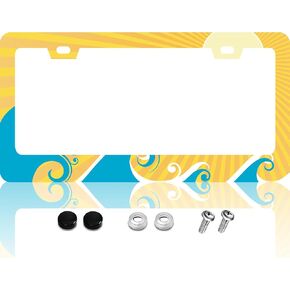 Bigfoot Coniferous Forest License Plate Frame,Moon Phase Star License Plate Frame,Rust-Proof Waterproof Stainless Steel 2 Hole License Plate Holder for Men Women 12.2 X 6 Inch