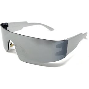 Wrap Around Sunglasses for Women Men Trendy Rimless Futuristic Shades Flat Top Fashion Eyeglasses