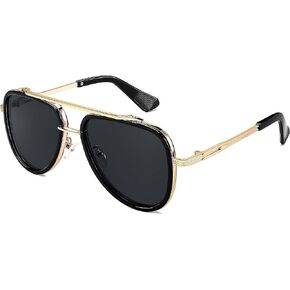 FEISEDY Sunglasses Men Aviator, 70s Vintage Classic Square Frame, UV400 Sun Glasses Driving Fishing Golf Hiking B0036