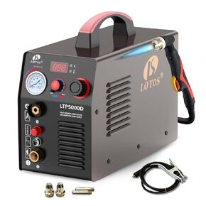 LOTOS LTP5800D 58A Plasma Cutter 5/8" 16mm Clean Cut 3/4" 20mm Severance Cut, 15% Boost Cutting Speed, Non-Touch Pilot Arc Plasma Metal Cut Machine, Plasma Cutting Equipment, Dual Voltage 110V 220V