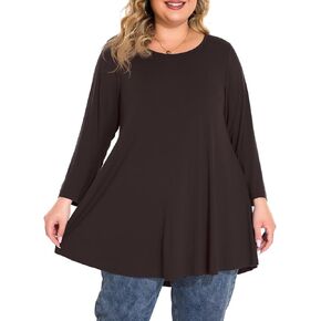 BELAROI Plus Size Tops For Women Shirts 3/4 Sleeve Comfy Tunic For Leggings Loose Fit T-Shirt Casual Tee