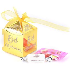LIGONG 10PCS Eid Mubarak Candy Box Set Eid Mubarak Paper Gift BagParty Favor Gift Box, Muslim Islamic Party Supplies(Golden) (10PCS) in Saudi Arabia