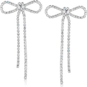 Humble Chic Simulated Diamond Bow Stud Earrings for Women - Small Sparkly Cubic Zirconia Studs, Hypoallergenic and Safe for Sensitive Ears