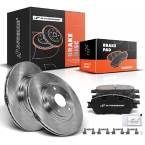 A-Premium 11.65 inch (296mm) Front Vented Disc Brake Rotors + Ceramic Pads Kit Compatible with Select Lexus Model - ES300 2003 3.0L, ES330 2004-2006 3.3L, 6-PC Set