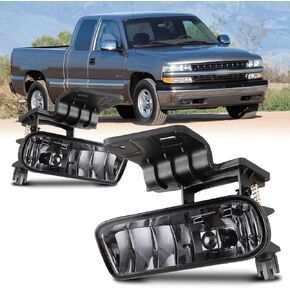 مجموعة مصابيح الضباب متوافقة مع Chevy Silverado 1500 2500 1999-2002، Chevy Suburban Tahoe 2000-2006 مصابيح الضباب متضمنة 899 12V 37.5W لمبات - زوج واحد (عدسة شفافة)