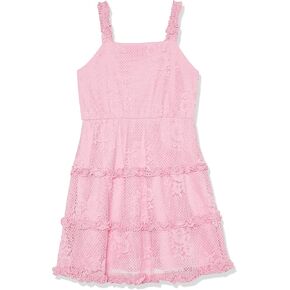 Speechless Girls' Sleeveless Ruffled Fit and Flare Lace Dress
