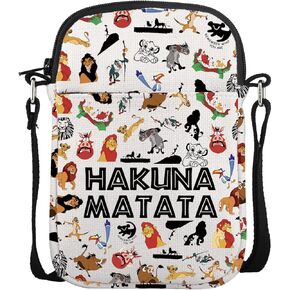 JNIAP Hakuna Inspired Crossbody Purse Bag Lion Cartoon Movies Lover Gift Cartoon Sling Bag (Haku)