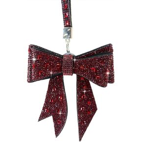 Jacqueline Kent JKKC137.RD Crystal Bow Purse Charm Accessory Red Pepper 4 Inches x 4 Inches