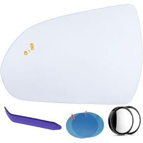 EAP Driver Side Mirror Glass Compatible with Hyundai Elantra 2017-2020, Ioniq 2017-2022, Heated with Blind Spot 87611G2430 87611F2140 HY1324132