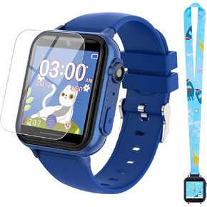 cjc Smart Watch for Kids Gift for Girls Ages 4-12 - Includes Screen Protector, 30+ Games, 140 Learning Cards, HD Touch Screen, Camera, Music, Pedometer - Fun & Educational Birthday Gift Idea (Pink)