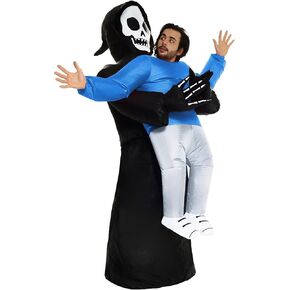 Grim Reaper Pick Me Up Inflatable Costume - Great Illusion Fancy Dress Outfit One size fits most