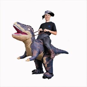 PQ Riding Dinosaur Costume, Inflatable Dinosaur Costume Adult, T-REX Ride Costume, Halloween Costume, Funny Blow up Costume