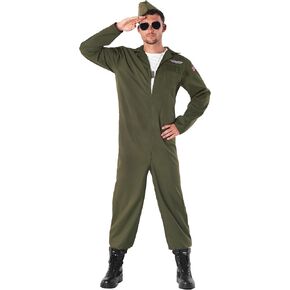 fun shack Flight Suit Costume Men, Flight Suits for Men Costume, Mens Fighter Pilot Costume Men, Air Force Jumpsuit Men