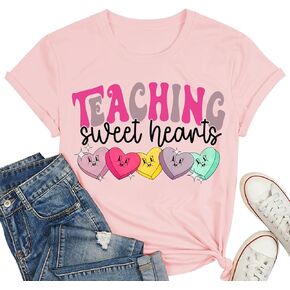 Valentines Shirts for Women Teaching Sweet Seants T-Shirt Valentines Women Tee Tops