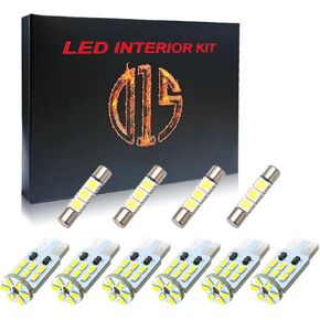 LED Interior Light Kit 6000k White 194 T10 6614F Bulbs for Map Dome Trunk Vanity Mirror License Plate Light(14 Pieces)