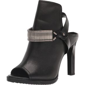 DKNY Women's Open Toe Metal Strap Detail Heeled Bootie Sandal