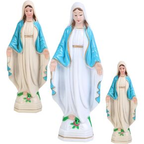 3pcs Decor Resin Virgin Figurine Virgin Madonna Statue Desktop Adornment Resin Craft Virgin Statue Resin Figurine Catholicism Madonna Statue 15c Model Mini