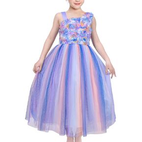 Sunny Fashion Flower Girl Dress Ivory Sequin Bridesmaid Wedding Party Size 6-12