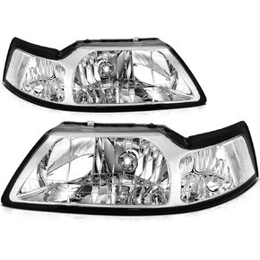 Headlight Assembly Fits For 1999-2004 for Ford For Mustang Headlamp Driver and Passenger Side