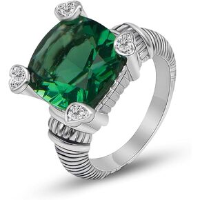 Designer 18K Gold-plated Cable Rings Statement Synthetic Emerald Engagement Ring For Women Trendy Gift