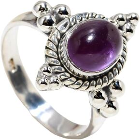 925 Sterling Silver Ring - Oval Shape Gemstone Handmade Ring for Women, Statement Jewelry Gift for Her