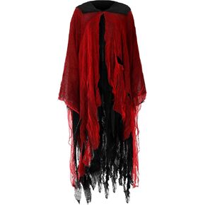 Halloween Medieval Hooded Cloak Retro Tattered Cape Horror Cloak for Grim Reaper Cosplay Costume Without Cap