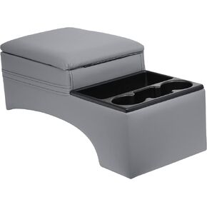 Heavy Duty Center Console for Truck Bench Seats, Vehicle Organizer, Large, Vinyl, Made in USA (Gray)