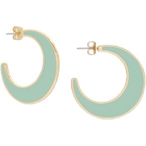 Lucky Brand Seafoam Enamel Hoop Earring, Gold, One Size