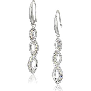 925 Sterling Silver Crystal Swirled Loop, Twisted and Crossover Drop Earrings or Hoop Earrings
