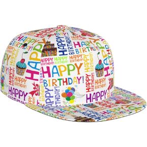 Happy Birthday Snapback Hats for Men Women, Birthday Hip Hop Style Adjustable Flat Brim Hip Hop Baseball Cap