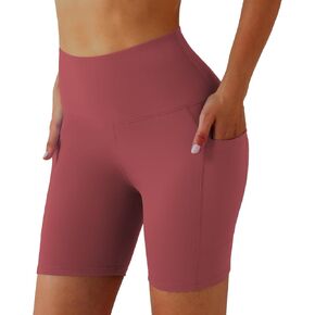 YOYOYOGA Yoga Shorts for Women High Waist Tummy Control Biker Shorts with Pocket Workout Gym Volleyball Running