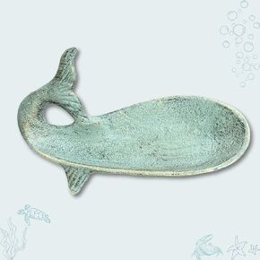 Whale Jewelry Tray - Nautical Decorative Antique Bronze Cast Iron Vintage Style Trinket Dish for Rings, Earrings, Necklaces, Bracelets, Keys, Business Card and Coin Holder