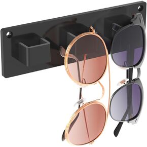 MaxGear Sunglasses Organizer 3 Pack, Wall Glasses Holder, Acrylic Sunglasses Display, Eyeglass Organizer for Multiple Glasses for Office & Home Decor, Unique Gifts for Husband, Women & Girls, Black